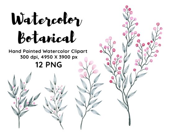 Download Watercolor Botanical Clipart PNG - Water Collection
