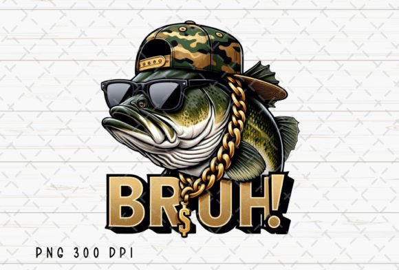 Download Bass Fish Funny Fishing Bruh Kids PNG - Premium Resources