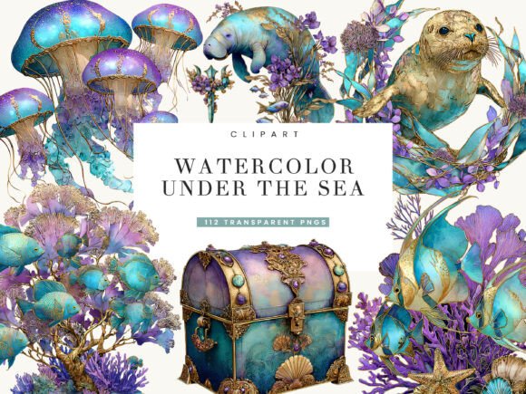 Download Watercolor Fantasy Sea Creature Clipart - Water Collection