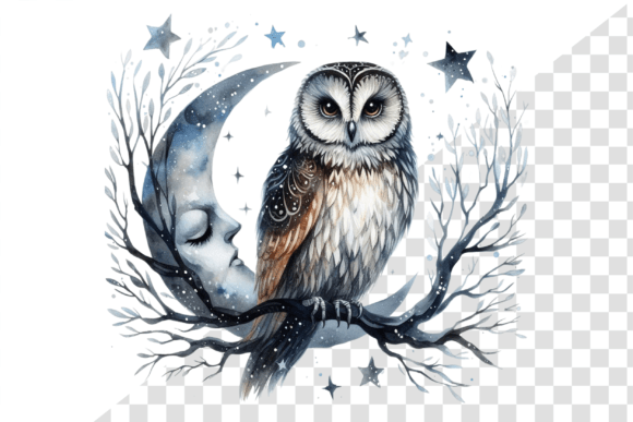 Download Nightwise Owl Watercolor Clipart - Water Collection