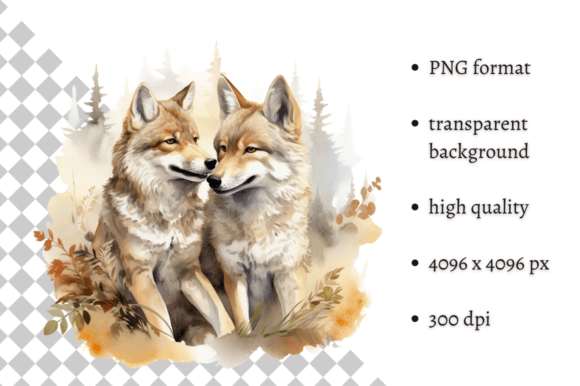 Download Watercolor Wolves PNG Clipart - Water Collection