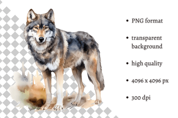Download Watercolor Woodland Wolf PNG Clipart - Water Collection