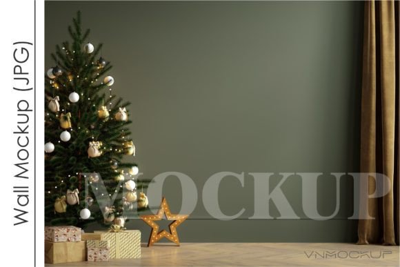 Download Christmas Blank Wall Mockup - Mockup Collection