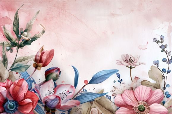 Download Watercolor Floral Frame - Water Collection