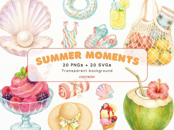 Download Summer Watercolor Cliparts, Vacation PNG - Water Collection