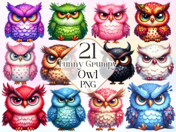 Download Funny Grumpy Owl Sublimation Clipart - Owl sublimation Collection