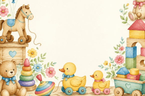 Download Watercolor Baby Toys Celebration Frame C - Water Collection