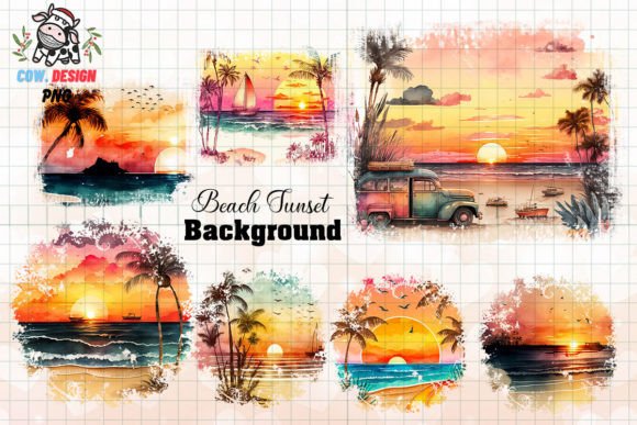 Download Beach Sunset Watercolor Collection - Water Collection