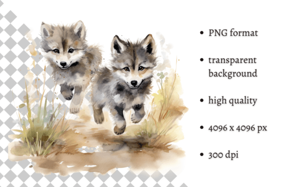 Download Watercolor Wolf Illustration - Water Collection