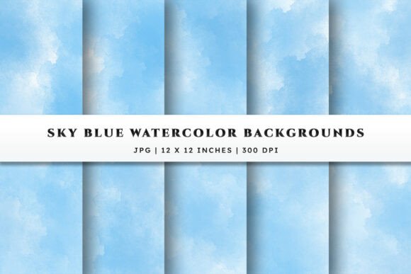 Download Watercolor Backgrounds - Sky Blue - Water Collection