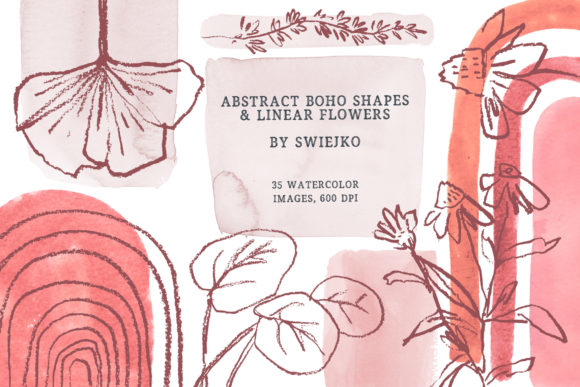 Download Boho Clipart Set, Abstract Watercolor - Water Collection