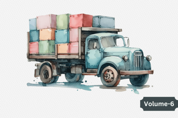 Download Watercolor Truck Clipart Volume –6 - Water Collection