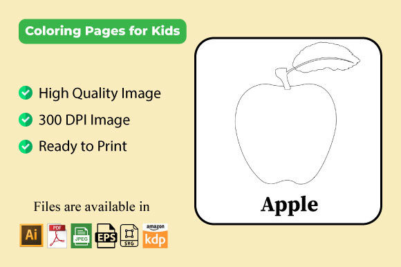 Download Apple Coloring Pages KDP for Kids - Kids Collection
