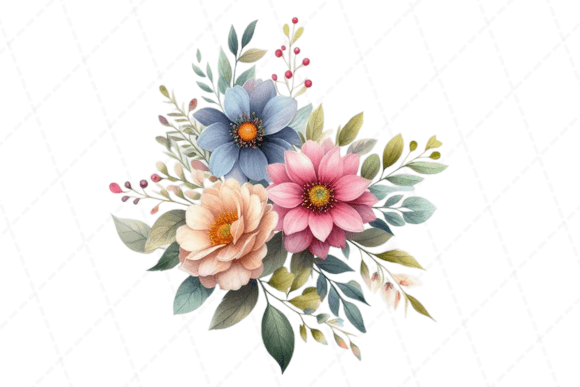 Download Watercolor Clipart of Flowers and Leaves - Water Collection