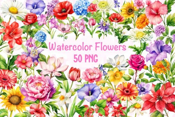 Download Spring Flowers Watercolor Clipart - Water Collection