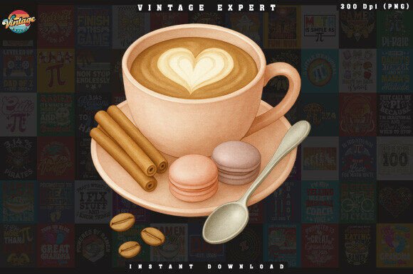 Download Watercolor Coffee Cup with Macarons PNG - Water Collection