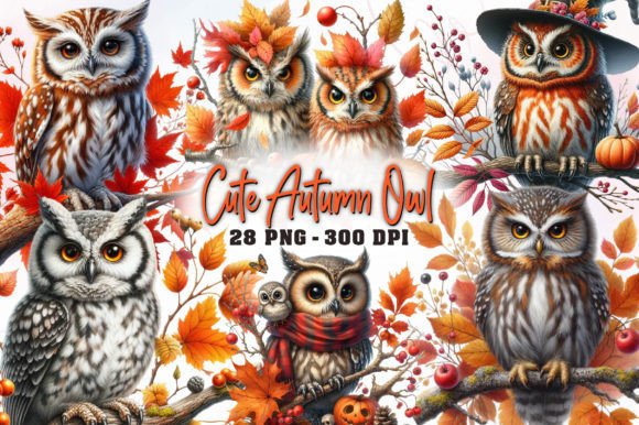 Download Cute Autumn Owl Sublimation Clipart - Owl sublimation Collection