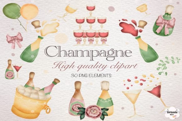 Download Watercolor Champagne Clipart - Water Collection