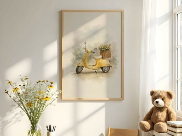 Download Cozy Wood Frame Mockup with Teddy Bear - Mockup Collection