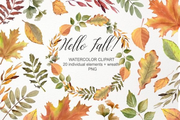 Download Fall Leaves Clipart. Watercolor Autumn - Water Collection