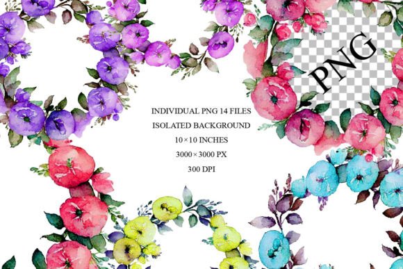 Download Watercolor Floral Wreath Clipart Png - Water Collection