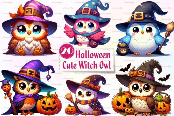 Download Halloween Witch Owl Watercolor Clipart - Water Collection