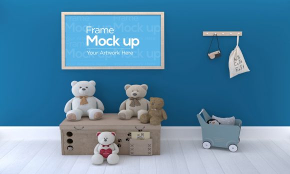 Download Kids Photo Frame Mockup with Teddy Bear - Premium Bundle