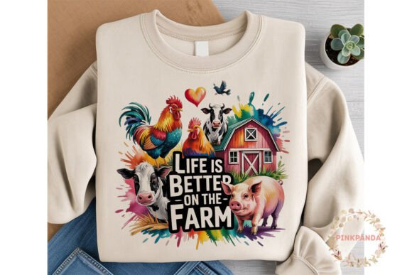 Download Farm Life Watercolor Animals Sublimation - Water Collection
