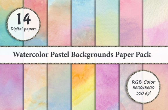 Download Watercolor Pastel Backgrounds Paper Pack - Water Collection