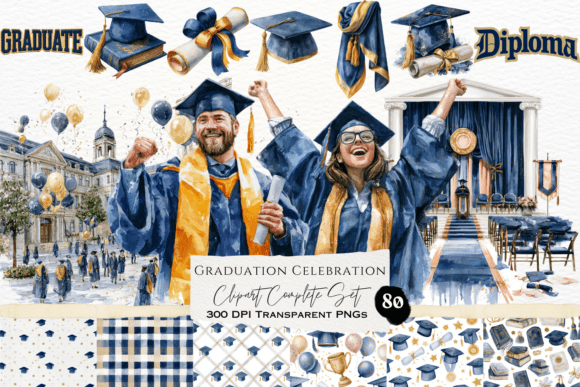 Download Graduation Celebration Watercolor Set - Water Collection