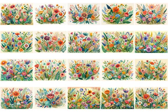 Download Boho Watercolor Wildflowers Bundle - Water Collection