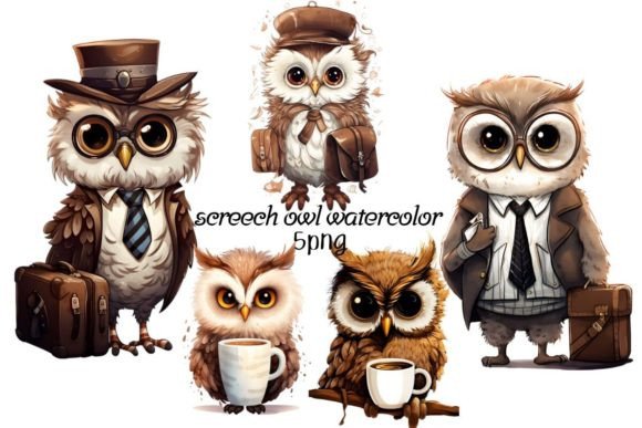 Download Screech Owl Watercolor Sublimation - Water Collection