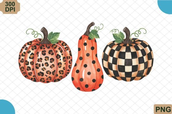 Download Fall Pattern Pumpkins Watercolor PNG - Water Collection