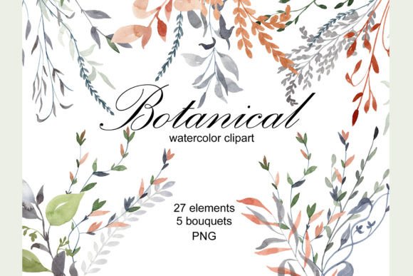 Download Watercolor Botanical Clipart. - Water Collection