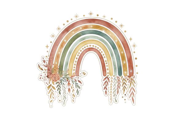 Download Boho Watercolor Rainbow Floral Decor - Water Collection