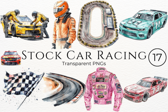 Download Stock Car Racing Watercolor Cliparts - Water Collection