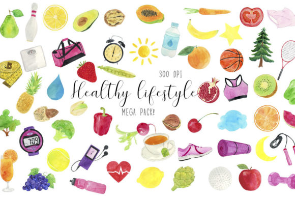 Download Watercolor Healthy Lifestyle Clipart - Water Collection