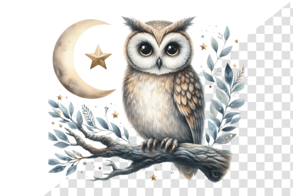Download Nightwise Owl Watercolor Clipart - Water Collection