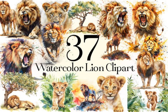 Download Watercolor Lion Clipart, Lion PNG - Water Collection