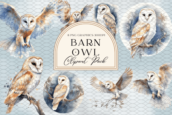 Download Watercolor Barn Owl Sublimation Clipart - Owl sublimation Collection
