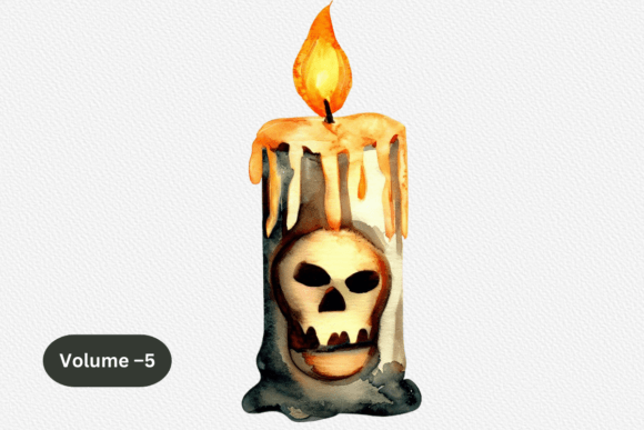 Download Halloween Candles Watercolor Clipart - Water Collection