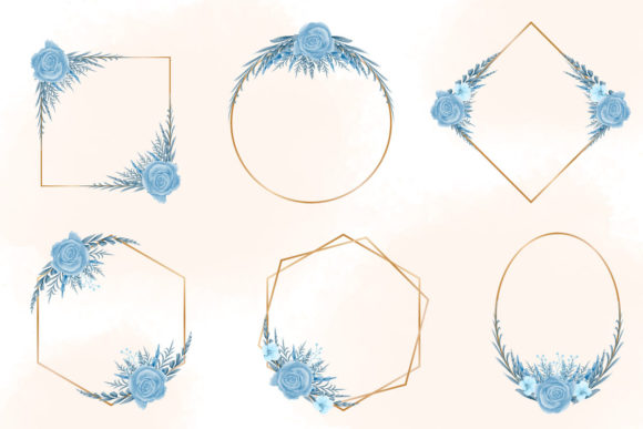 Download Watercolor Floral Frame Set Clipart - Water Collection