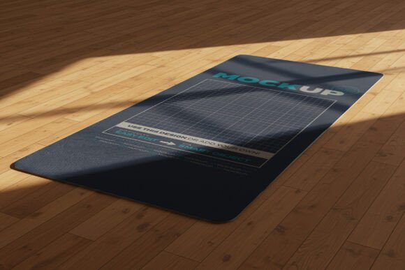 Download Yoga Mat on Wooden Floor Mockup - Mockup Collection