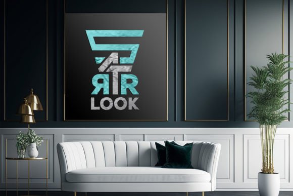 Download Wooden Livingroom Board Mockup with Sofa - Mockup Collection