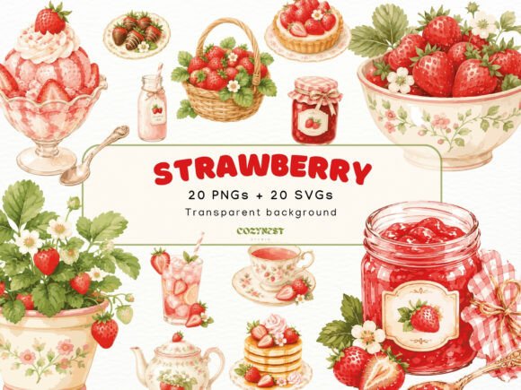 Download Strawberry Watercolor Cliparts, PNG SVG - Water Collection