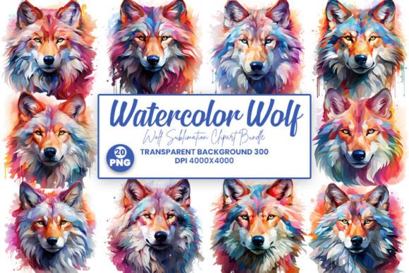 Download Watercolor Wolf Clipart - Water Collection