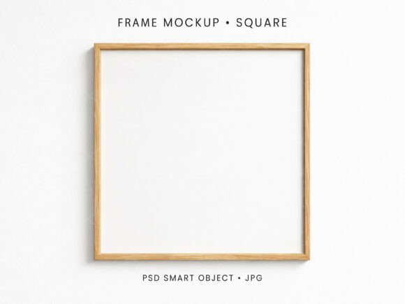 Download Square Wood Frame Mockup Artwork Display - Mockup Collection