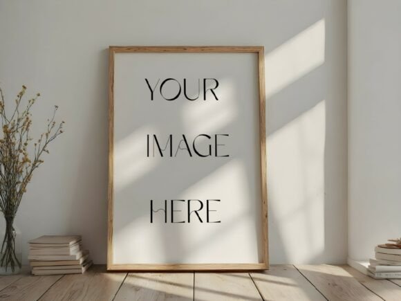 Download Minimalist Oak Frame Sunlit Floor Mockup - Mockup Collection