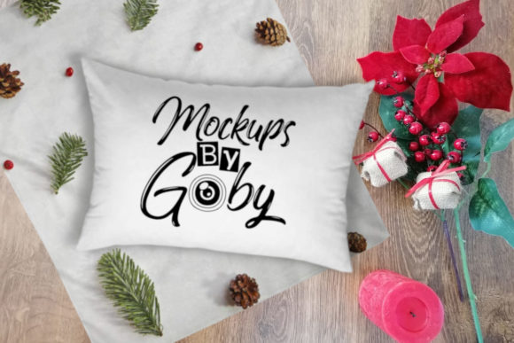 Download White Pillow Mockups, Christmas Design - Mockup Collection