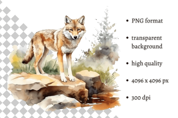 Download Watercolor Wolf PNG Illustration - Water Collection